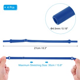 PATIKIL 21-35cm Adjustable Glasses Strap for Men Women, 4 Pcs No Tail Eyewear Retainer Glasses Sunglasses Strap for Indoor Outdoor Activities, Blue