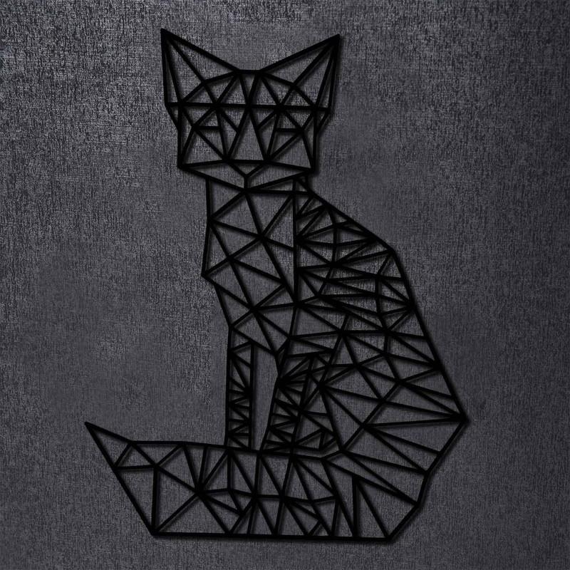 GRAVURZEILE 3D Wooden Origami Decoration Fox Design Modern Wall Decoration