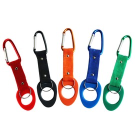 popluxy Water Bottle Holder Carabiner with Key Ring Bottle Holder Water Bottle Ring for Outdoor Climbing Camping Hiking Hydration Set of 5