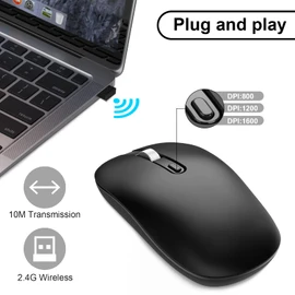 cimetech Wireless Mouse, Type C Mouse for Laptop USB C Computer Slim Silent Cordless Mice with Type C Receiver for Notebook, Computer, PC, Laptop, Computer, MacBook & all Type-C Device