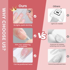 HOSAILY 6g Semi Solid Nail Glue No Need for UV Lamp, Newly Upgraded Quick Drying Super Strong UV-Free Glue for Fake Acrylic Press Ons, Long Lasting Sturdy Gentle on Nails