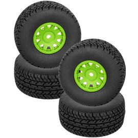 BRCatWPark BRCatWPark RC Front/Rear Wheel Tires for 1/14 Mojave Grom,4pcs RC Tires and Wheel,Green