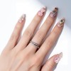 24 uñas postizas hechas a mano con lazo rosa 3D,