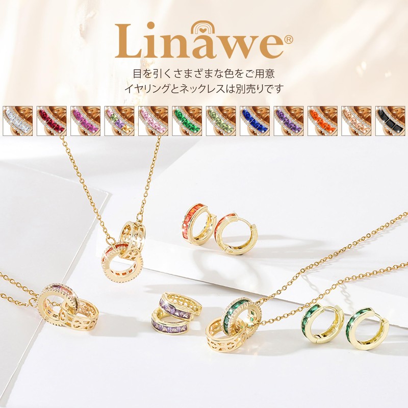 [Linawe] Imitation Diamond Pendant Necklace for Women, Simple, Stainless Steel