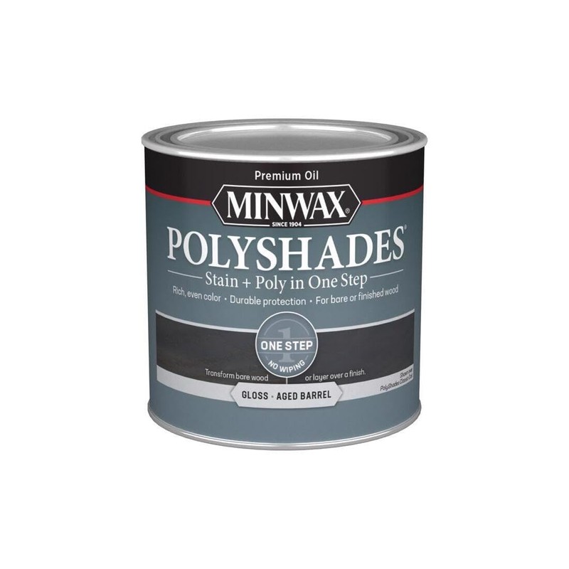Minwax PolyShades Semi-Transparent Gloss Aged Barrel Stain/Polyurethane Finish 0.5 pt