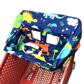 Shopping Cart Cover | High Chair and Grocery Cart Cover for Babies, Kids, Infants (Navy Blue Dinosaur)