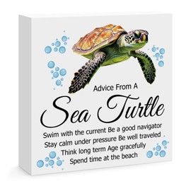 for Sea Turtle Gifts for Women Men Inspirational Sea Turtle Decor Sign for Office Bedroom Living Room Home Shelf Desk Table Decor Sea Turtle Gifts for Turtle Lovers