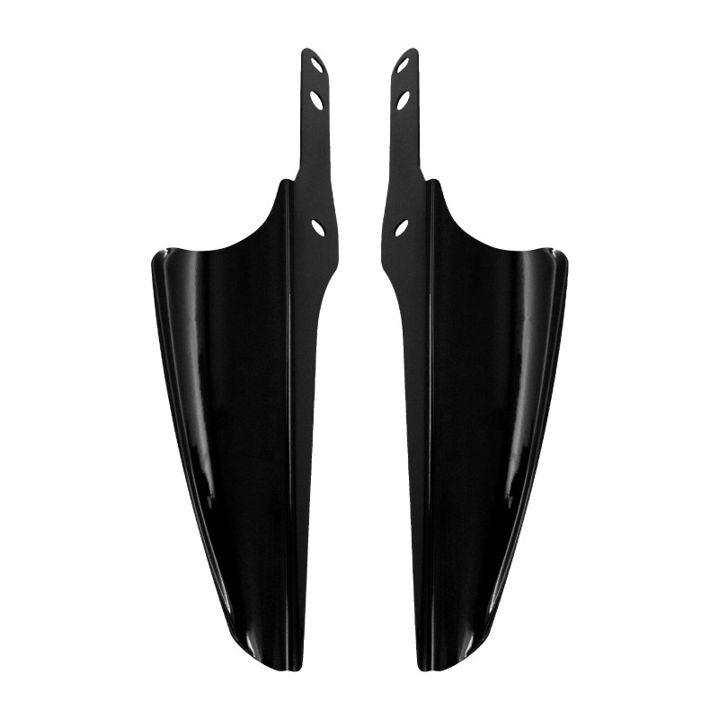 HCMOTORKU Black Front Fork Mount Wind Deflectors Fits For Harley