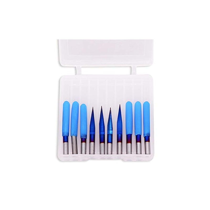 30 Degree V Groove Bit 0.1mm Carbide PCB Nano Blue