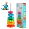 Mineup Spinning Stacking Toys, Rainbow Tower, Kids Stackable Spinning Toy,