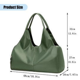 forestfish Yoga Gym Bag for Women with Shoes Compartment & Wet Dry Storage Pockets Lightweight Duffel Bag, Army Green, Medium