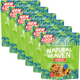 Natural Heaven Hearts of Palm Asian Rice, Ready & Seasoned 6-Pack –Prepared Meals, New Delicious Recipe, Vegan Food, 9 Oz Pouches