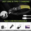 10Pack LED Headlamp Rechargeable with 3 Led Strip, 230° Wide