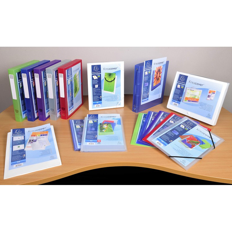 Exacompta KreaCover 55188E Pack of 5 Plastic Folders DIN A4