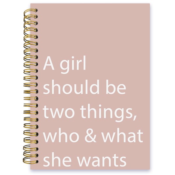 ISANOU Motivational Quote Notebook,A Girl Should be Two Things,Who and