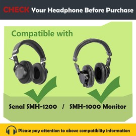 SMH-1200 Earpads Cushion Replacement for Senal SMH-1200/ SMH-1000 Monitor Headphones Ear Cushions with Comfortable Fabric and Memory Foam