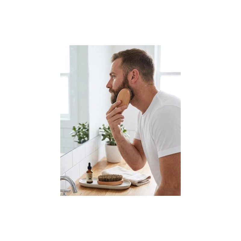 2 Cepillos Barba Hombre, Cepillo Barba Jabalí Madera Regalo Viaje