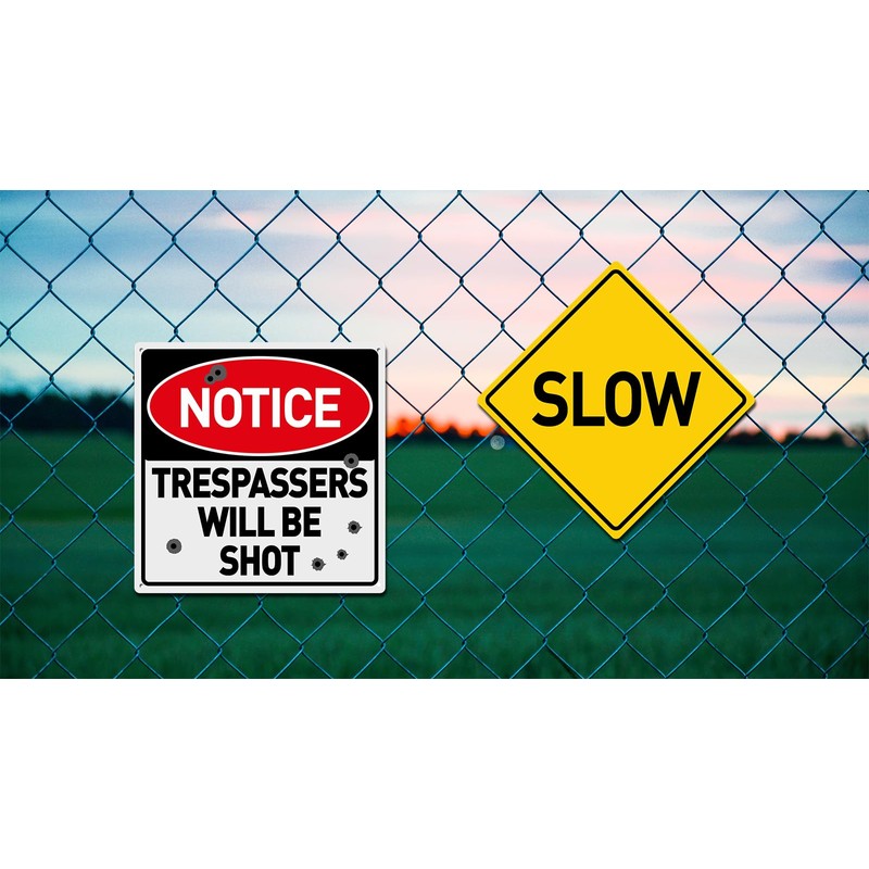 BTHUKO Notice Trespassers Will Be Shot Aluminum Composite Outdoor Sign