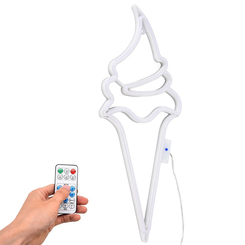 LED Neon Light Ice Cream Waterproof Battery USB Powered Hangable