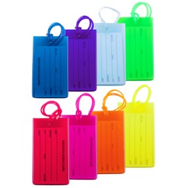 8 Packs Colorful Flexible Travel Luggage Tags for Baggage Bags/Suitcases - Name ID Labels1 Set for Travel 1