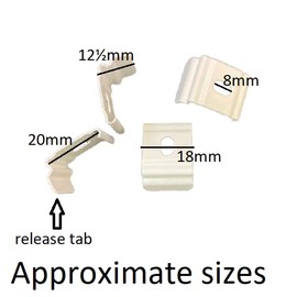 4 x 20mm Spring Top Fix Pleated Blind Fitting Bracket (with 90° release) PL1019
