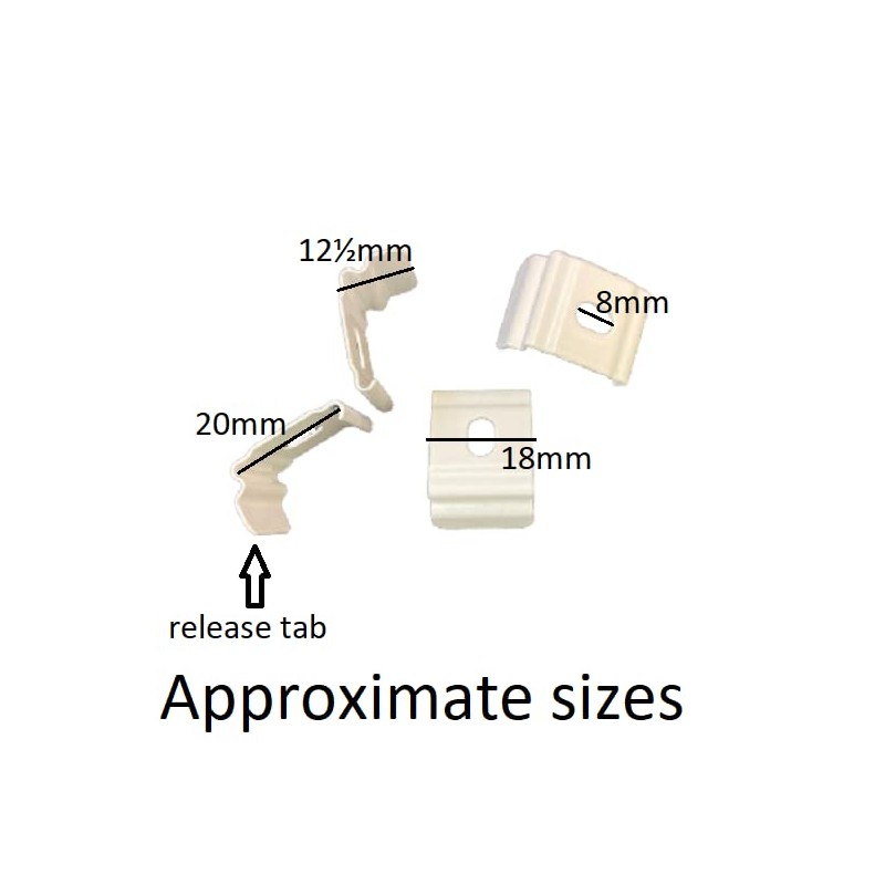 4 x 20mm Spring Top Fix Pleated Blind Fitting Bracket