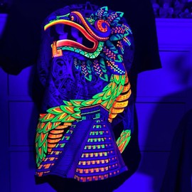 Quetzalcoatl colores t-shirt Cotton Black Menswear - Size: Xl
