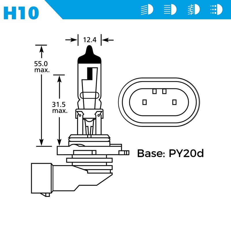 Simply S710 H10 Car Headlight Bulb, 12V, 42W, Comply with