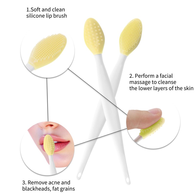 GLIDESMOOTH Silicone Pore Brush, Gentle Exfoliating, Double-Sided Pore Cleaning Brush,