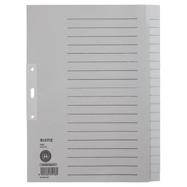 Leitz 12003085 Index Sheets Blank A4 Paper 20 Sheets Pack of 5 Grey