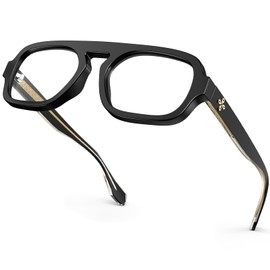 VISOONE Stylish Aviator Chunky Blue Light Blocking Glasses TR90 with Anti Computer Glare for Women Men JANE