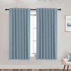 KOUFALL Bathroom Curtains Window,Calming Coastal Dusty Blue Linen Blackout Short