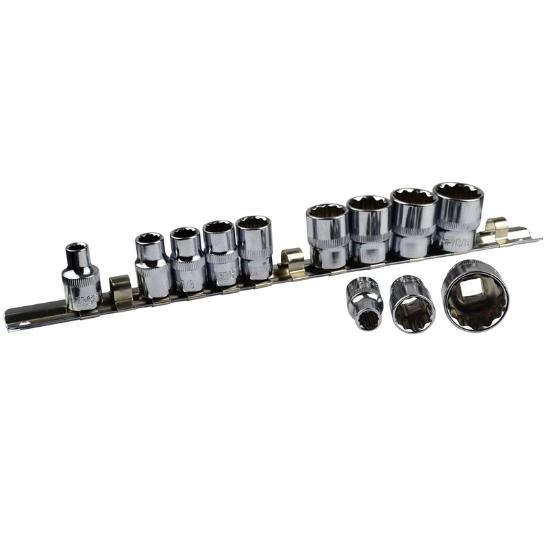 12pc Imperial SAE AF 1/4" - 7/8" Sockets 12 Point