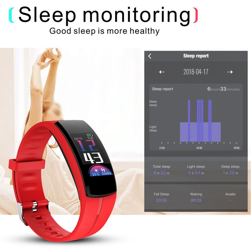 HD Screen Waterproof Smart Bracelet Weather Forecast Sports Reminder Sleep