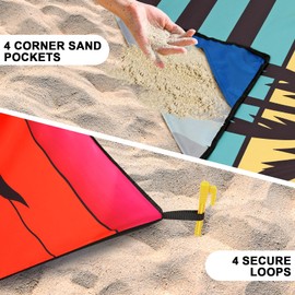 HIHOHO Beach Blanket Waterproof Sandproof Extra Large Beach Mat 79" X 83"/120"x108"for 1-8 Adults Quick Drying Durable Outdoor Picnic Mat for Beach Travel Camping Hiking
