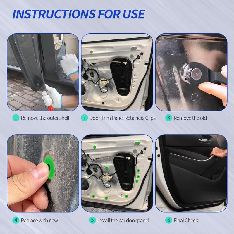 Tecledsn 100PCS Door Panel Retainer Clips, Fender Liner Clip, 8mm