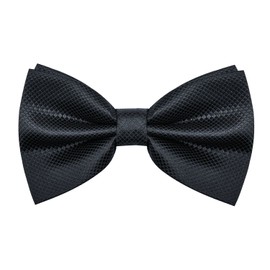 Alizeal Mens Solid Mini Squares Formal Banded Bow Ties (Black)