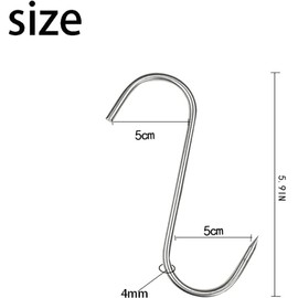 GYUEE Meat Hooks 20Pcs,Premium Butcher's Hook,Stainless Steel Wall S-Shaped Hooks–for Hot and Cold Smoking,Stainless Steel Meat Hook, Chicken Hunting Smoking Ribs (15CM 20PCS)