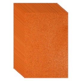 PATIKIL Orange Shiny EVA Glitter Foam Sheet 11 x 8 Inch 2mm Thick with Back Adhesive Sparkle EVA Glitter Felt for Crafts DIY Project, 10 Pcs