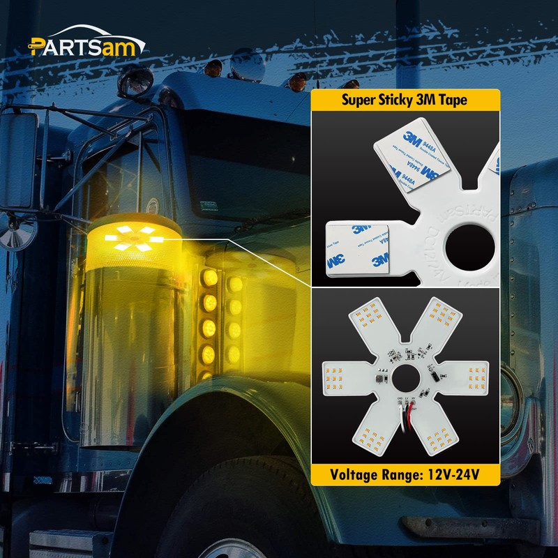 Partsam LED Air Cleaner Light 7.8" Inch Ultra-Thin Hex Style