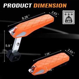 Tooenjoy Folding Car Door Step Vehicle Pedal Ladder for Roof Access, Universal Fit, Aluminum, Weight Capacity 400 LBS