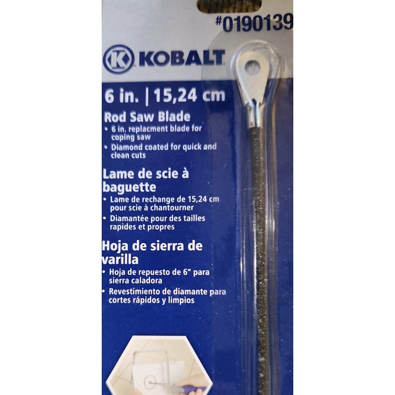 Kobalt ~ 6" Rod Saw Blade #0190139 Diamond Coated, for