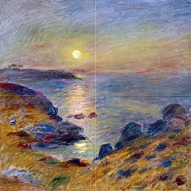 Tile Mural Seascape Sunset sea Beach by Pierre-Auguste Renoir Kitchen Bathroom Shower Wall Backsplash Splashback 2x2 6" Ceramic, Matte
