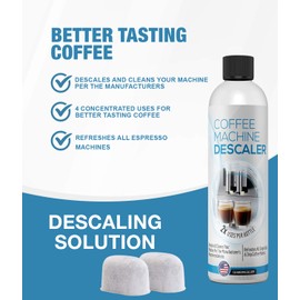 Espresso Cleaning Kit - 40 Espresso Machine Cleaning Tablets + 2 Water Filters + 2-Use Descaling Solution - Fits All Breville Espresso Maker Models - by CleanEspresso