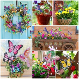 8 Piece Diamond Painting Butterfly Sets, Diamond Painting Children Adults Garden Decoration for Outdoor and Indoor Balcony Decoration, Crafts for Children, Diamond Painting Gift for Mum and Children