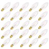 SUNSGNE 25 Pack Candle Light Bulbs, C26 Crystal Clear Torpedo