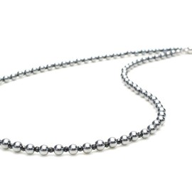 OVER-9 Terahertz Black Spinel Necklace, 0.2 inches (4 mm), Tested by Public Institutions! Terahertz Ore, Power Stone, Natural Stone, Ultra Far Infrared, Health, Neck Circumference Approx. 23.6 inches (60 cm)