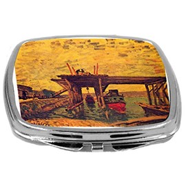 Rikki Knight Espejo Compacto, Alfred Sisley - Puente de Arte bajo construcción, 3 oz