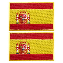 stidsds - Paquete de 2 parches de bandera de España, banderas de España, parches bordados, banderas españolas, parches tácticos militares para ropa, sombreros, mochilas, decoraciones del orgullo