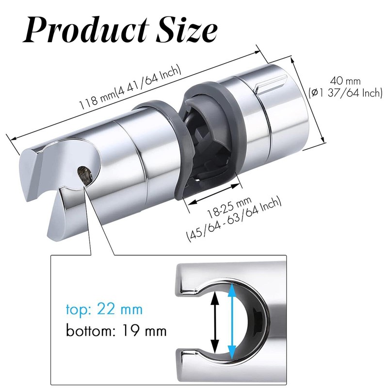 Shower Head Holder Hand Shower Bracket Replacement for 18-25MM Slide